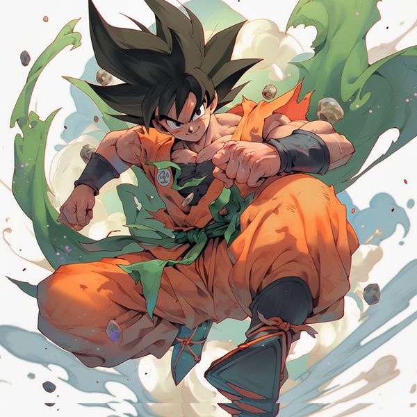 midjourney goku from dragon ball z niji 5