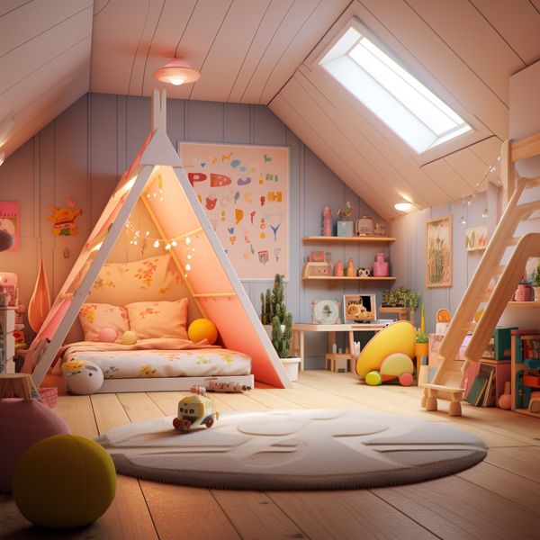 midjourney kids room whimsical