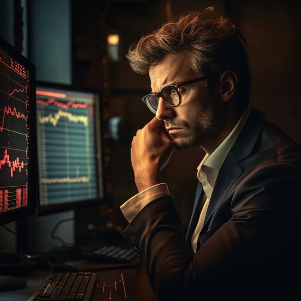 midjourney stockbroker with candlestick charts