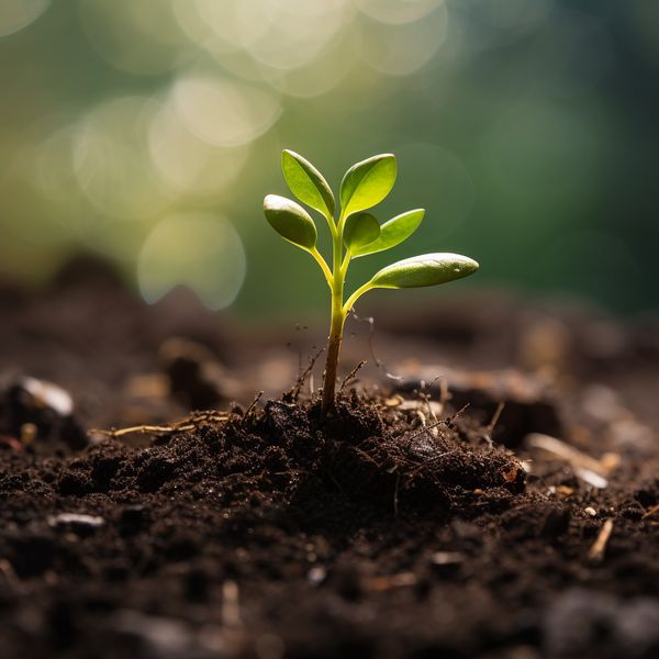 midjourney little plant growing in the soil