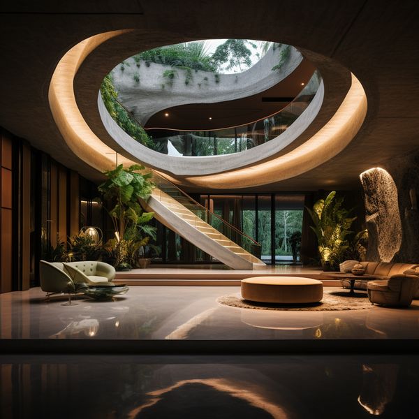 midjourney modern villa entrance opulent and spacious