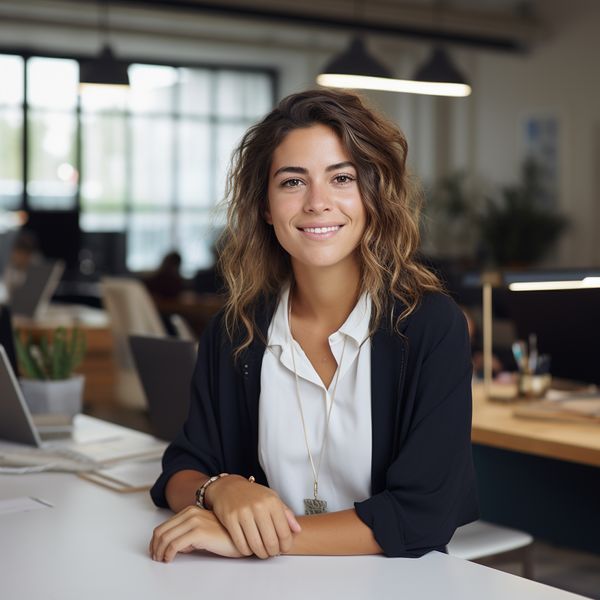 midjourney woman ceo in the office