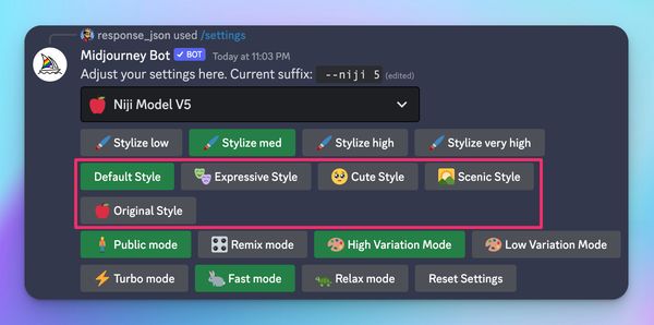 midjourney niji styles